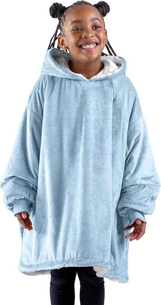 Bare Home Wearable Blanket Hoodie - Soft pehmo Sherpa - Lämmin ja kodikas - Ylimitattu yllään Blanket - Aikuisten ja lasten kokoa