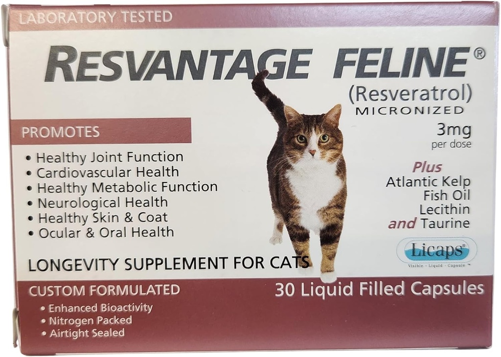 Feline - Resveratrol - The Longevity Supplement för katter - 30 kapslar