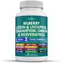 NEW AGE Eye Health Vitamiineja, joissa on karhunvatukkaa Lutein & Zeaksantiini Lycopene Resveratrol Grape Seed Astaksantiini - Silmävitamiini - 60