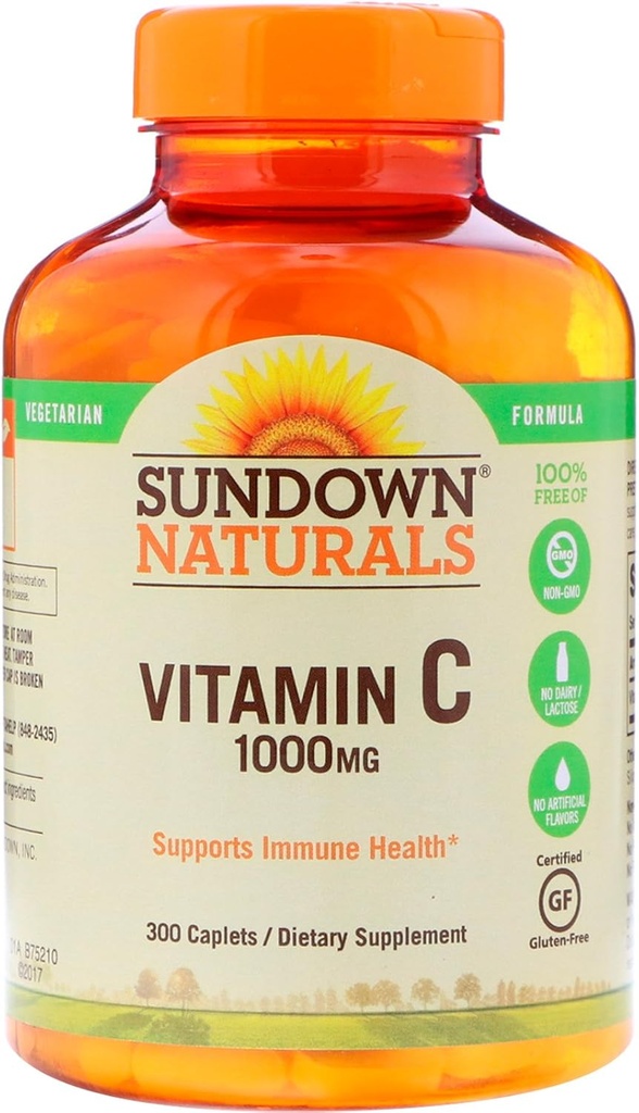Auringonlaskun C-vitamiini, 1000 Mg, korkea teho, 300 kreivin pullot
