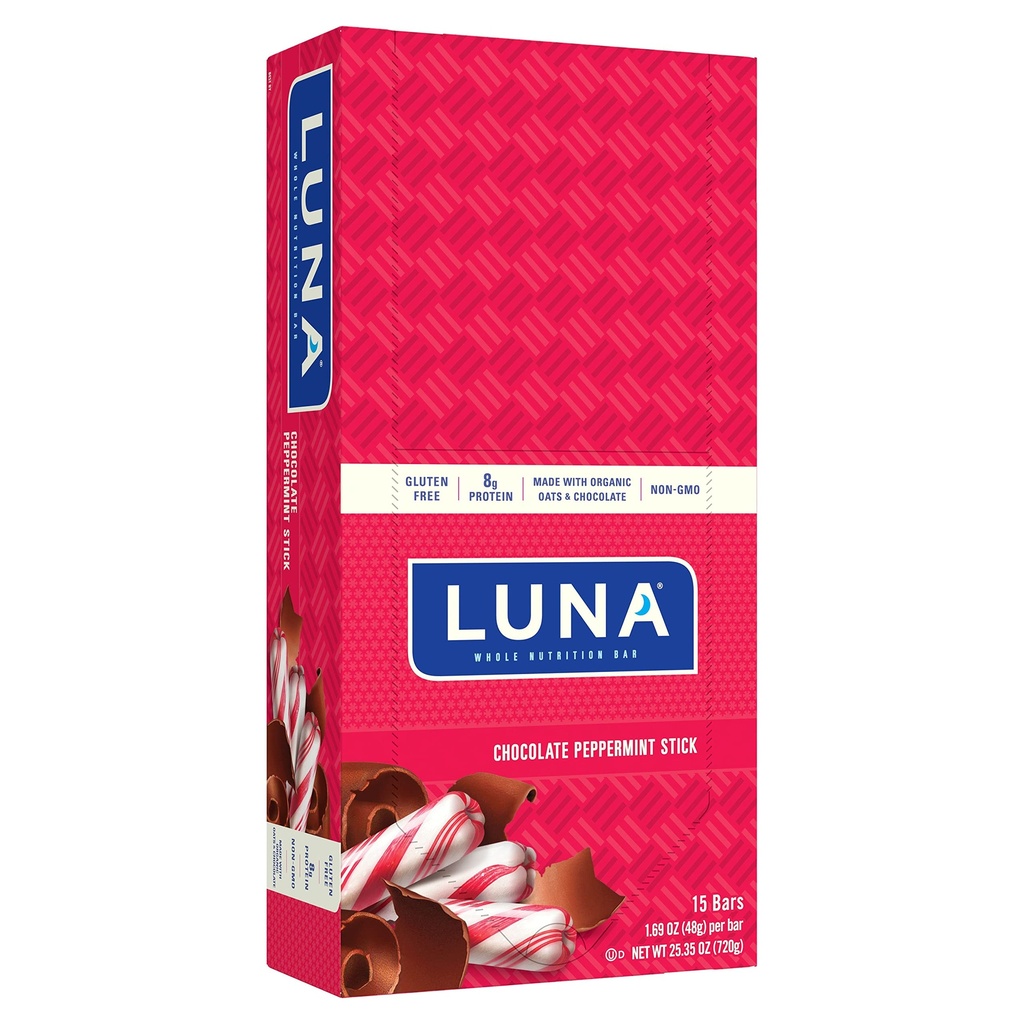 LUNA BAR - Gluteenittomat välipalat - Suklaa Piparminttu Stick -8g proteiinia - Ei-GMO - Kasvin terveellistä välipala - On the Go Välipalat (1,69 Ounce Välipalat, 15 Count)