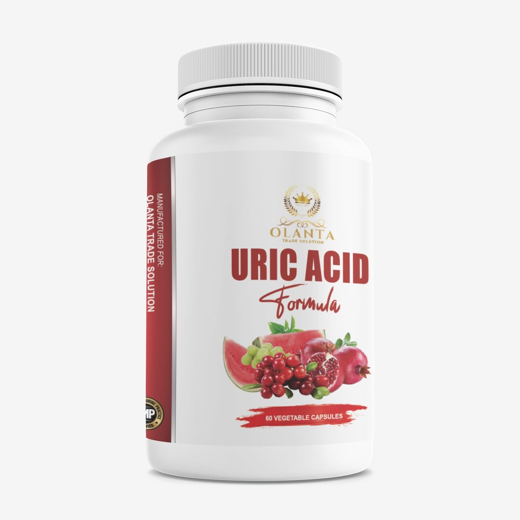 Generic URIC Acid Complex - Sellerin siemenet, virtsahappo tuki, Turmeerinen täydentää, karpalohedelmät, alempi virtsahappo täydentää, kaikki luonnolliset ainesosat, sitruunahappo - 1 pullo 60 kapselia