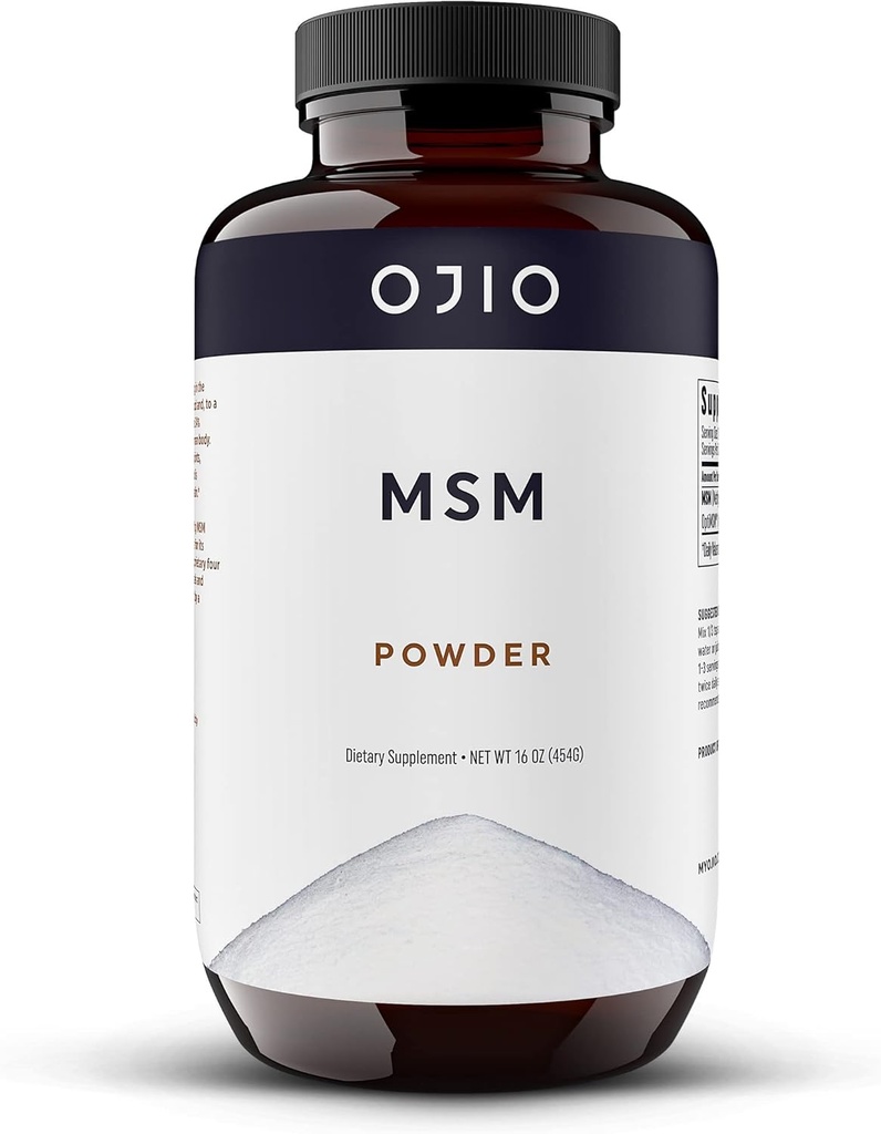 Pure OptiMSM MSM Powder - MSM Supplement - Joint, Skin, Hair, Nails - Kosher, Vegan, Gluteeniton, ei-muuntogeenisiä organismeja, ei torjunta-aineita tai herbisidejä - 16 oz (Pakkaus 1)
