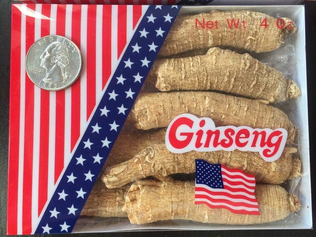 American Ginseng alkaen Wisconsin, Ginseng root / Ginseng Slice / Ginseng Tea, 4 Ounce (Jumbo pitkät juuria)