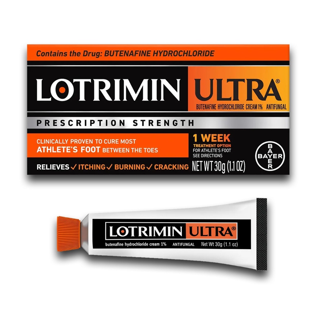Lotrimin Ultra 1 viikko urheilijan jalka hoito, resepti vahvuus Butenafine Hydrochloroide 1%, Cures Useimmat urheilijat Jalka välillä varpaat, Cream, 1,1 Oz