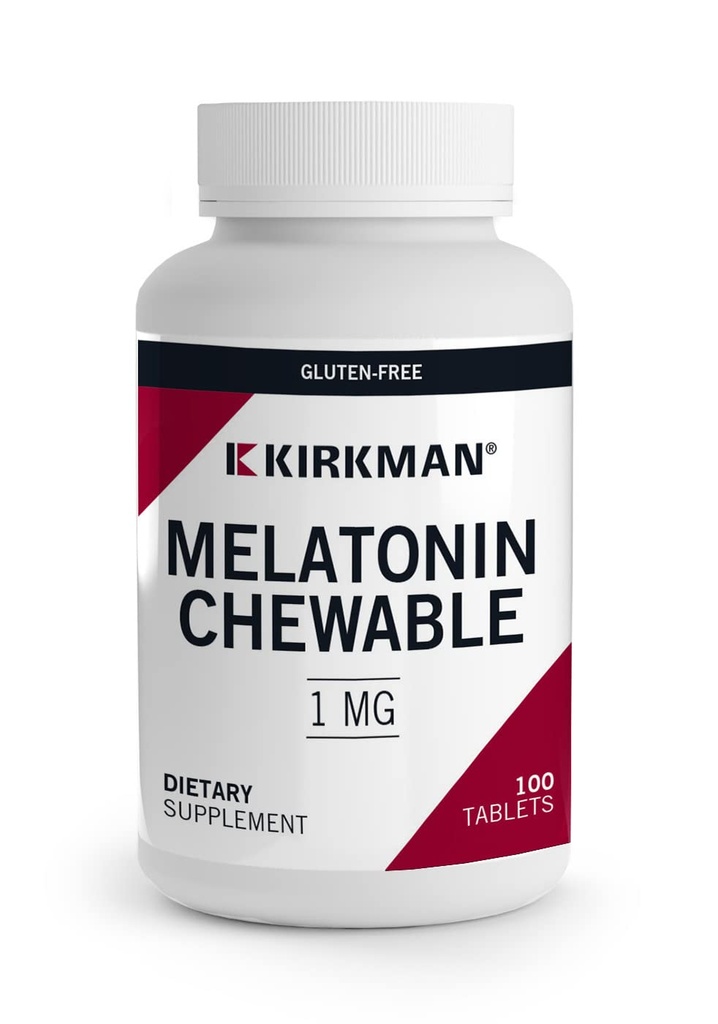 Kirkman - Melatoniini 1 mg purutabletti - 100 tablettia - edistää unta - Virkistävä mint maku - Hypoallergenic