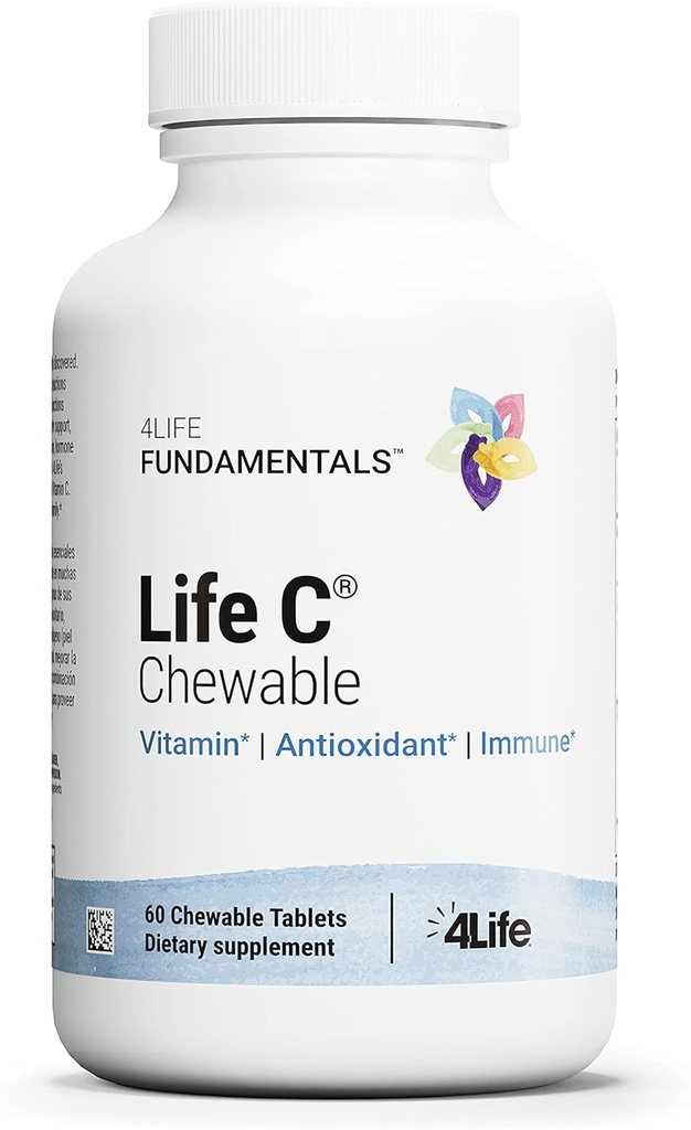 4Life Life C - 7 Aktiivisia muotoja C-vitamiinin immuunitukea, ravinne imeytyminen, ja edut - Citrus Flavor - 60 purutabletit