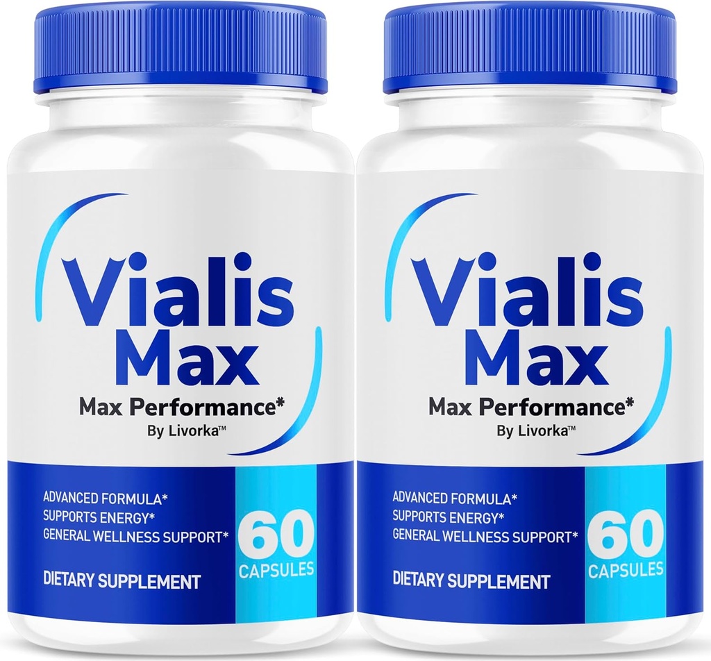 (2 pakkaus) Vialis Max pillereitä miehille - Virallinen Vialis Max Premium Mies tuki Formula nopeasti vaikuttava energia, kestävyys ja suorituskyky, Vialis Max kapselit Advanced Formula, 120 kapselia 2 kuukautta