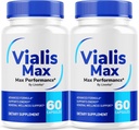 (2 pakkaus) Vialis Max pillereitä miehille - Virallinen Vialis Max Premium Mies tuki Formula nopeasti vaikuttava energia, kestävyys ja suorituskyky, Vialis Max kapselit Advanced Formula, 120 kapselia 2 kuukautta