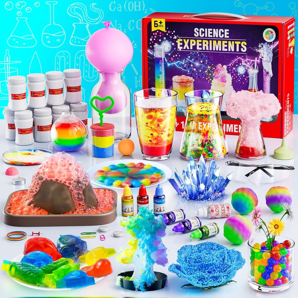 110 Lab Experiments Science Kits for Kids - STEM Projects Education Scientific Lelut lapsille 6 7 8 9 10 12 Vanhat, Joululahjat pojille ja tytöille, Kemia Set, Oppiminen ja koulutus