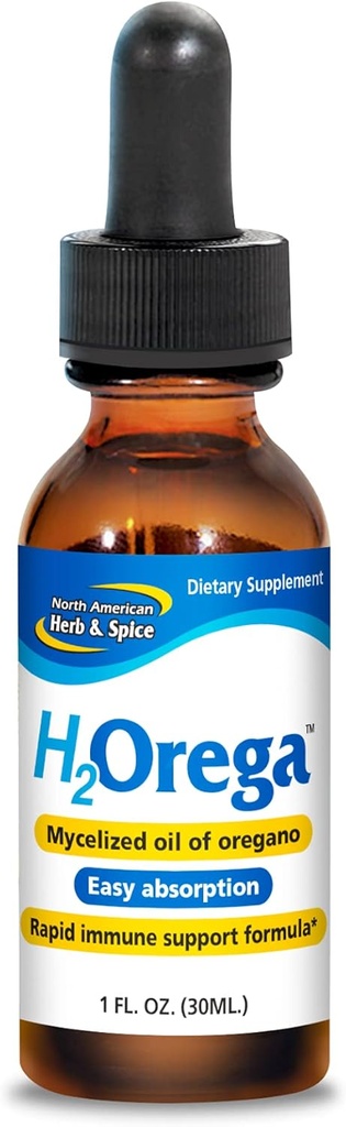 POHJOINEN AMERICAN HERB & SPICE H2Orega - 1 fl. oz. - Mycelized Oil of Oregano - Rapid Immuunituki Formula - Helppo absorptio - ei-GMO - 173 Tarjoilut