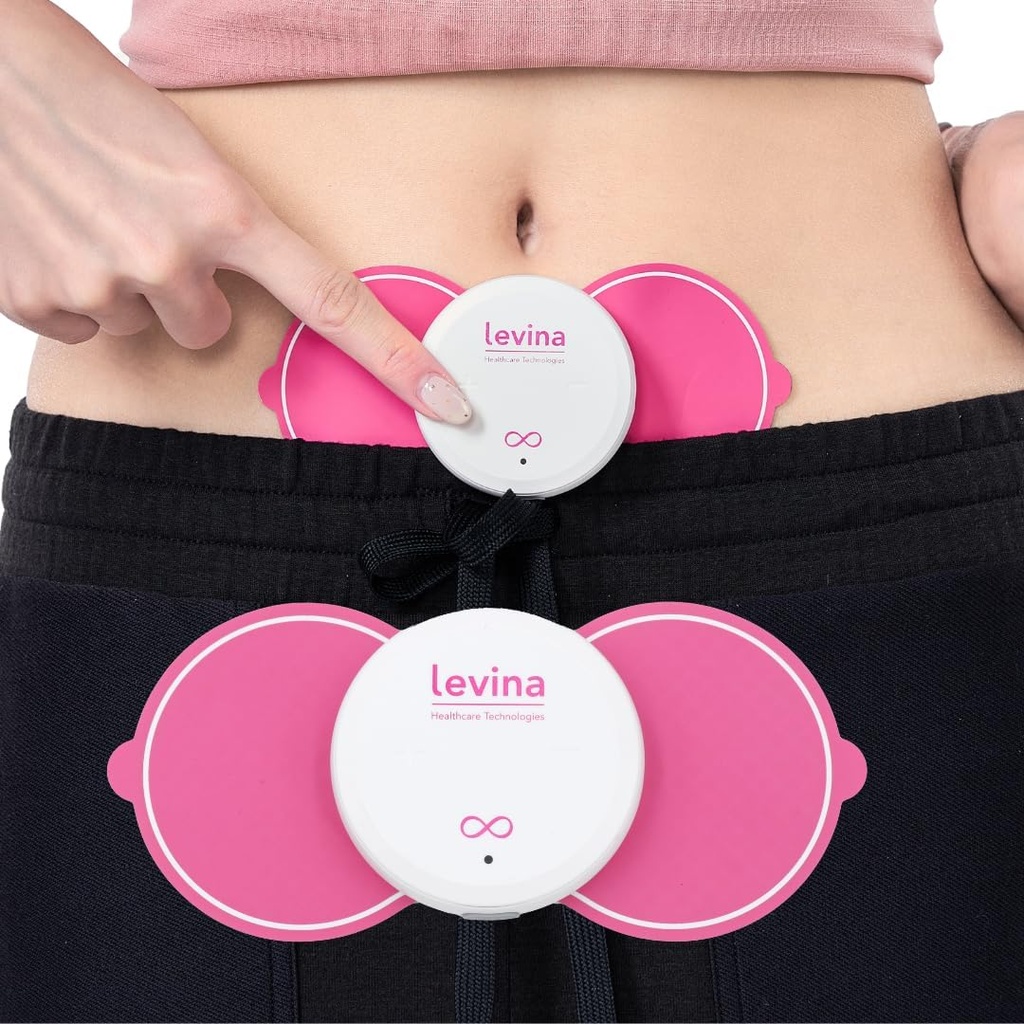 Levina Menstrual period Relief Device - Langaton TENS-yksikkö ja bioyhteensopiva elektrodityynyt, ladattava, magneettiyhteys, Instant Cramp & PMS Relief, ja Drug-free, FSA HSA-tukikelpoinen (RS-38)