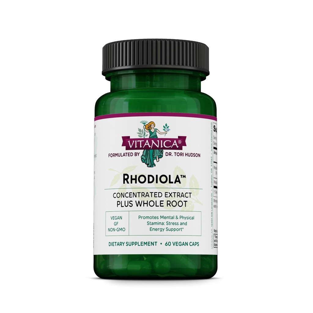 Vitanica Rhodiola Rosea Root Extract 200mg, Dr. Formulated, 3% Rosavins & 1% Salidosidi, Rhodiola Root 85mg, Vegan, 60 kapselia