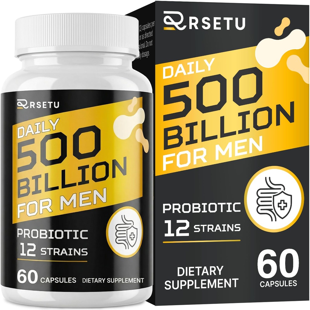 Probiootit miehille, 500 miljardia PMY & 12 kanta Mens Probiootti Turmeric Cranberry, Goji, Gut Health for Men, for Dgestive Health, Gut, Bloating & Gas, Immune, Energy Support, 30 päivän toimitus