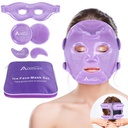 Atsuwell Cooling Ice Face Eye Mask Set for Dark Circles ja Puffiness, 6 Gel Cold Packs for Face, Silmät, Soft Pehmeä Pehmeä Lining Ice Pads Kylmä Compress, Rentoutuminen, Cool Bag Mukana