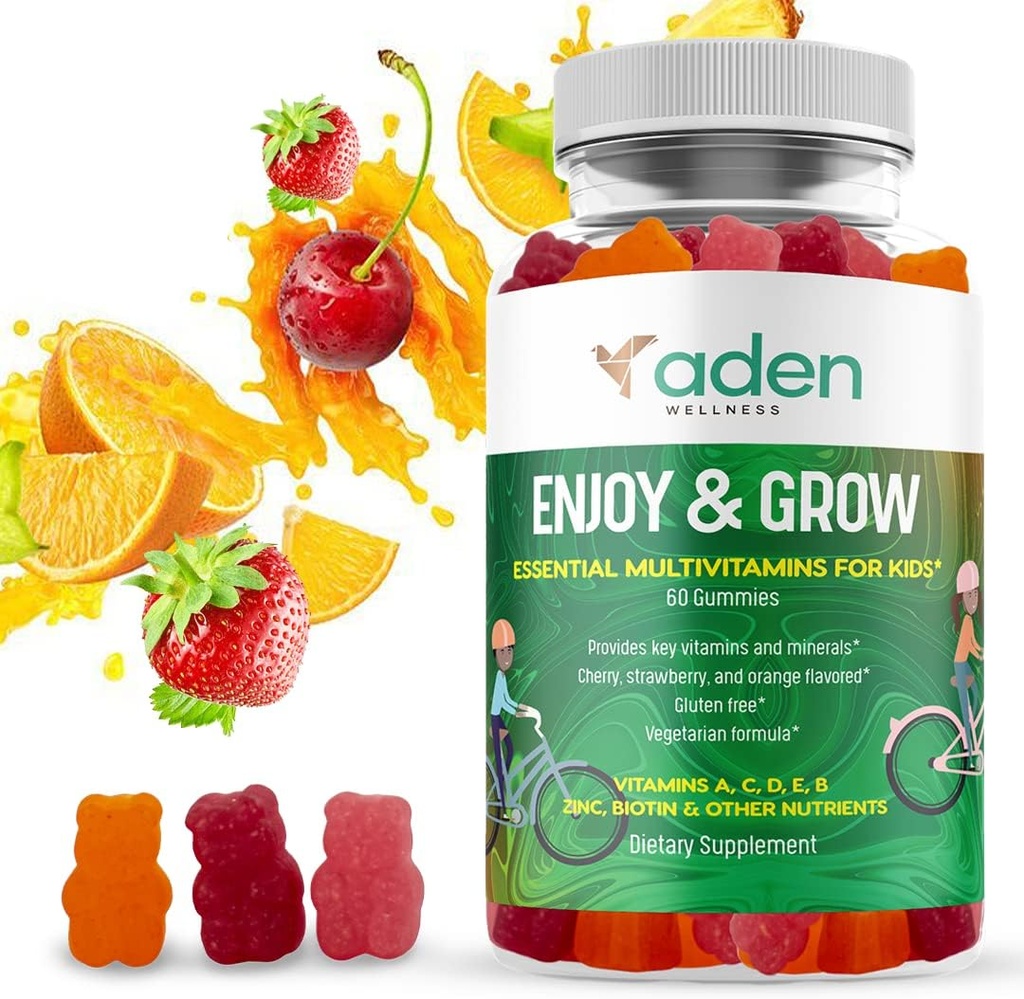 Multi B-vitamiinia Gummies lapsille - B-komplex B6 B12 B9 (Folaatti) B7 (Biotiini) B5 (Pantoteenihappo), A, C, D, E, Sinkki, Jodi, Inositoli Energia, Hermosto, Immuniteettituki