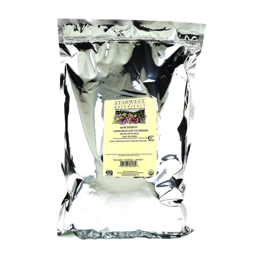 Starwest Kasvitieteet Organic Lemon Balm Leaf C/S, 1 punta
