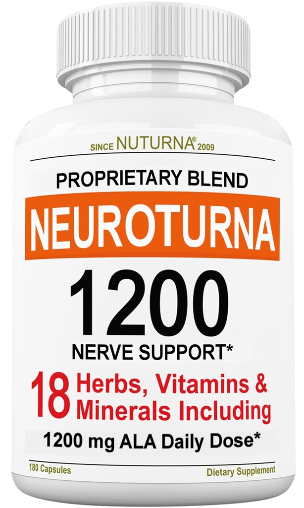 Neuropatian tuki täydentää 1200 mg Pure Alpha Lipoic Acid - suurin vahvuus Nerve Formula Formula vahvistaa hermoja sormet, kädet, varpaat, & jalat - Paras luonnollinen hermojen avustus tuki - 180 kapselia