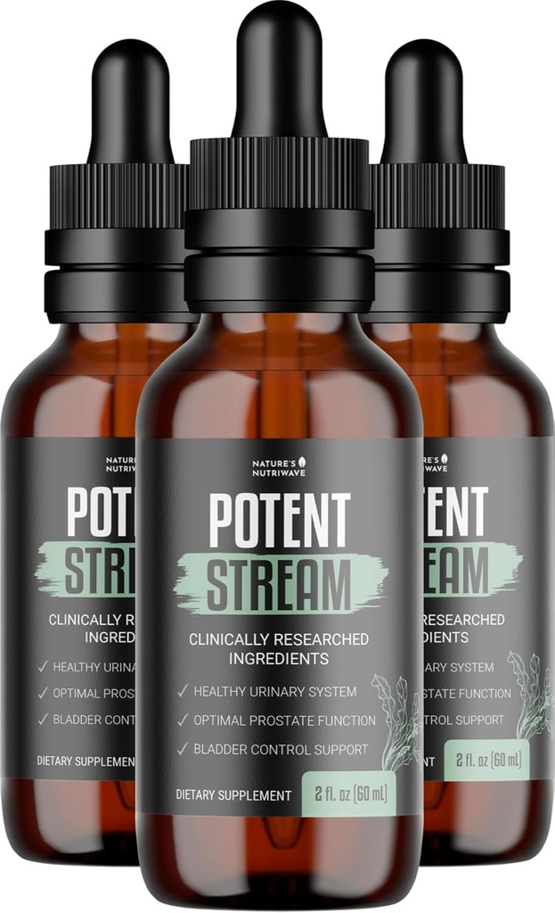 PotentStream Drops - Alkuperäinen Formula, Natural Liquid Supplement kasviuutteet 100% Natural, valmistettu USA, 3 kuukauden tarjonta