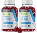 Vitey-vitamiini D3 Gummies for Aikuinen & Teini -10 000 IU, 250 mikrog, Maximum Strength - Sokeriton, Bone, Joint & Muscle Health, Immuuni Boost - Kasvissyöjä, Liivate - Maku pureskeltava Marja maku