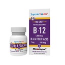Superior lähde No Shot-vitamiini B-12 Methylcobalamiini 1000 mikrog, B-6 & Folic Acid 400 mikrog - Tukee aivojen ja sydämen terveyttä - Auttaa luonnon energiaa tasot - 60 Sublingual Dissoling Tablets