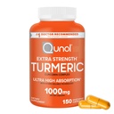 Qunol Turmeric Curcumin Supplement, 1000 mg ultra korkea imeytyminen, niveltuki, extra vahvuus kapselit, 150