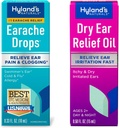 Bundle of Hyland's Earache Drops 0.33 Fl Oz och Dry Ear Relief Oil, Relieve Ear Irritation Fast, for Itchy and Dry Irritated Ears, Ages 2 and up, Day and Night Drops, 0.5 Ounce