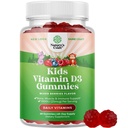 Chewable Vitamin D Gummies för barn - Utsökt vitamin D 1000 IE Per Servering - Barn Immun Support Gummies - Bär smaksatta tillskott för ben Hälsa och muskler - Gelatin Gratis - 60 Chews