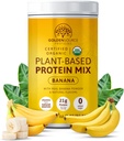Banaani - Kasvipohjainen proteiinijauhe, proteiiniseos, proteiinijauhe vitamiineilla ja kivennäisaineilla, 20 g proteiinia, & täydellinen aminohappoprofiili, vegaaninen proteiinijauhe