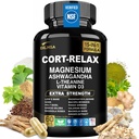 Super Calm Cortisol Supplement med Magnesium Glycinate, Ashwagandha KSM-66, L-Theanine, Phosphatidylserine, Ginkgo Biloba & Lions Mane för lugn, fokus, mental klarhet, avkoppling, sömn, energi