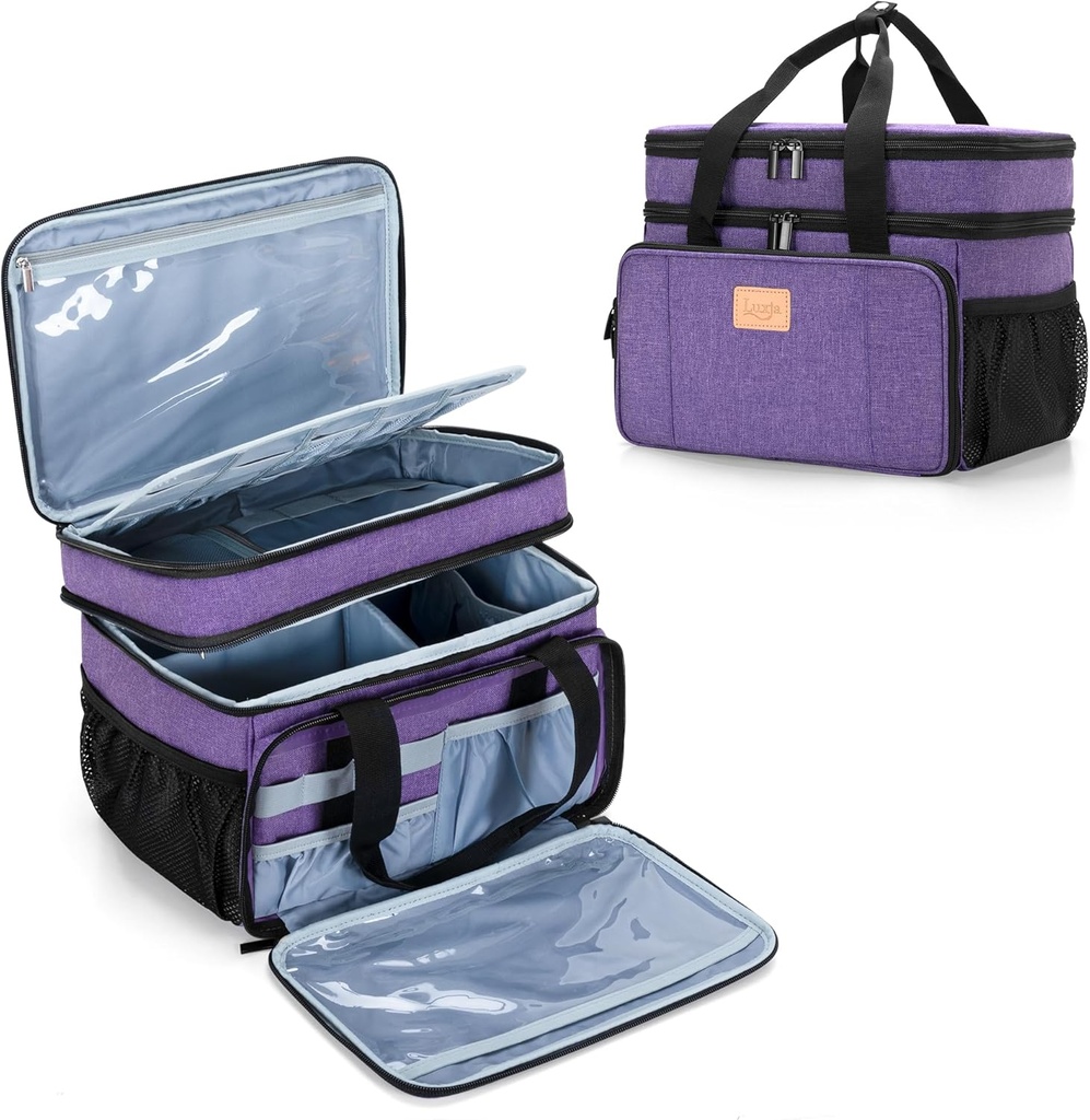 LUXJA 2 Layers Medicine Bag irrotettava jakaja, Pill Bottle Organizer Sopii kotiin tai matkustaa, violetti