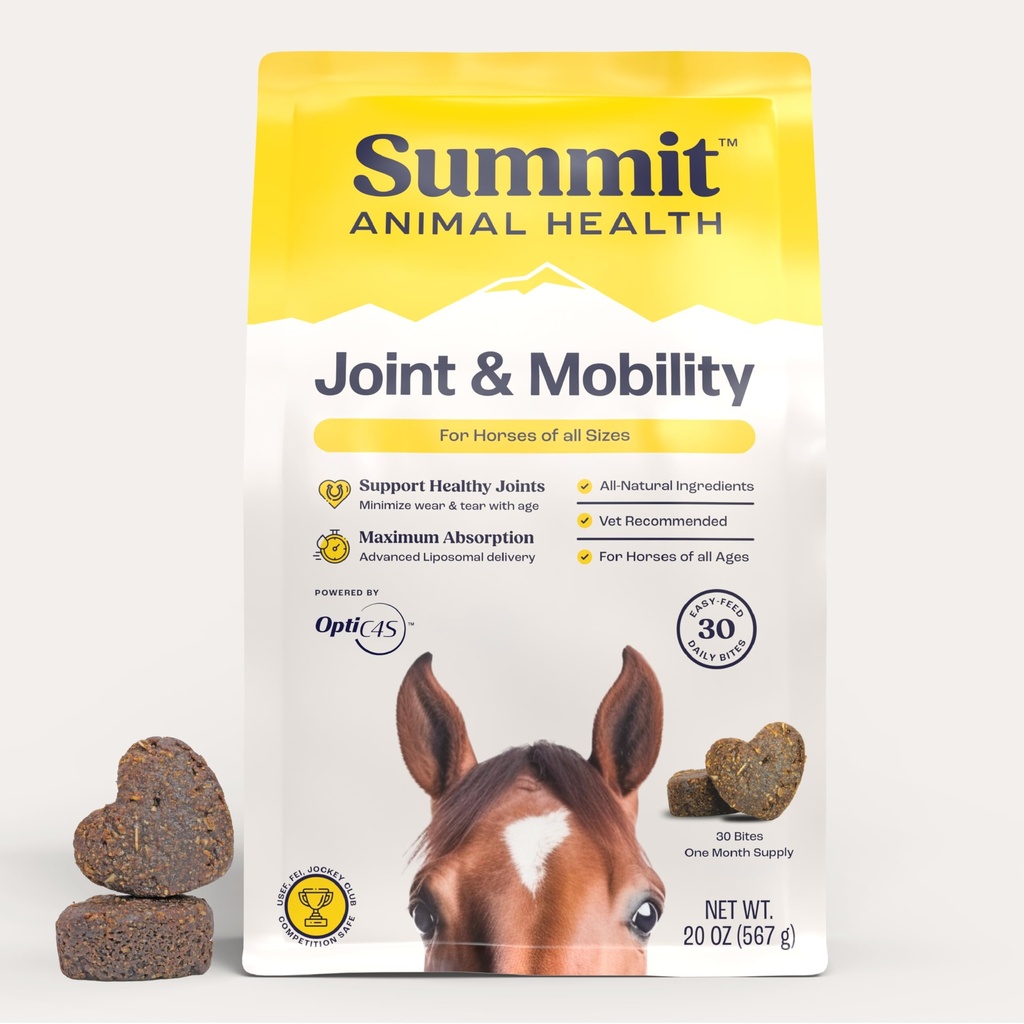 Toppmöte Equine Joint & Mobility Bites Daily Supplement for Horses, Liposomal Delivery, Max Absorption, Vet Rekommenderad, All-Natural Ingredients, 100% Drug-Free, Healthy Joints - 30 Bites