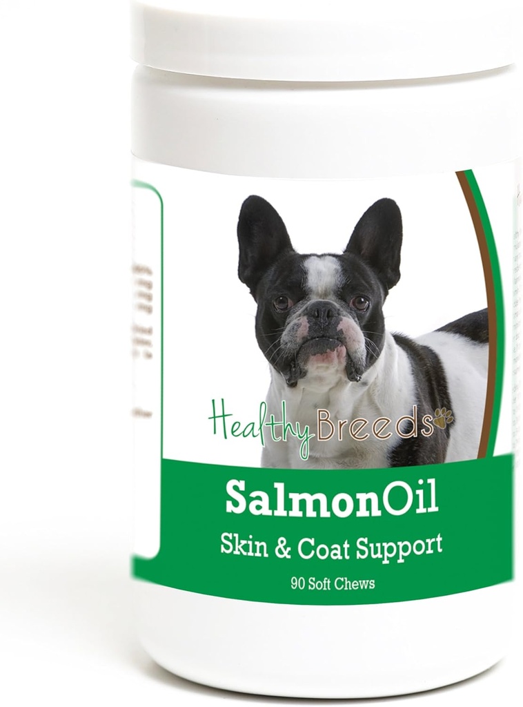 Terve rodut Ranskan Bulldog Salmon Oil Soft Chews 90 Count