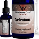 WellnessOne Liquid Selenium Supplement - Ionised Selenium Liquid Drops 70 mikrog - Antioksidantti, Kardiovaskulaarinen ja immuuni tuki - USA Testattu, Vegan, ei-GMO, Gluteeniton, makuamaton - 1,67 fl oz