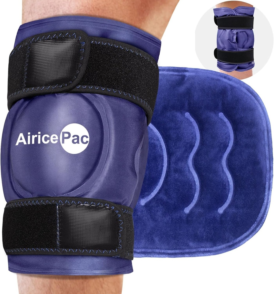 XXL Ice Pack Wrap runt knä efter kirurgi, återanvändbar Gel Large Ice Pack för skador, smärtlindring, svullnad, sportskador, 1 Pack Blue