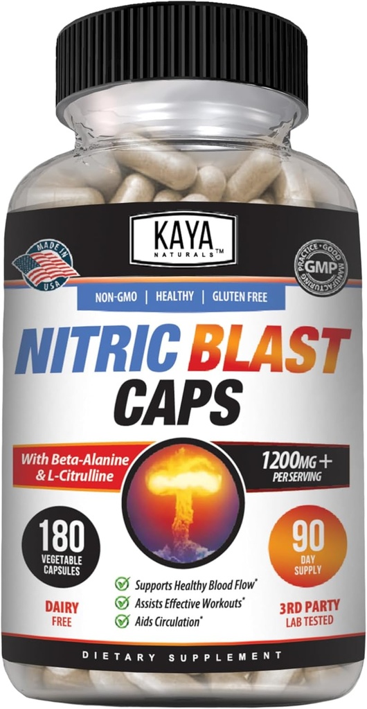 Kaya Naturals - Nitric Blast Potent Kaikki luonnolliset kasviperäisten täydentää suurin terveyshyötyjä ...Ennen työtä...