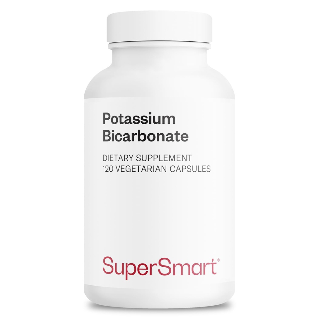 Supersmart - Kaliumbikarbonat 5400mg per dag (High Dose) - Electrolyte Mineral - Acid-Base Balance pH - Hjärta, Muscle & Nerve Health | Non-GMO & Gluten Free - 120 Vegetariska kapslar
