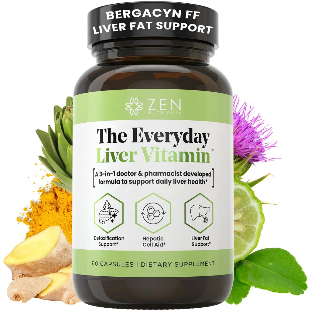 Zen-ravinteet Arjen maksavitamiini - maksa Cleanse Detox & Korjaa Bergacyn FF, Luomu maito Thistle, Voikukka juuri & Artisoke uute maksan terveys - rasvan maksan tuki täydentää