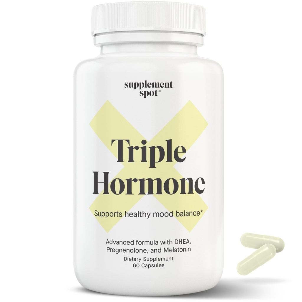 Luonnollinen Mielialatasapaino täydentää w/melatonin, DHEA & Pregnenolone - Formuloitu lisäämään energiaa miehillä ja naisilla (60 kapselia)