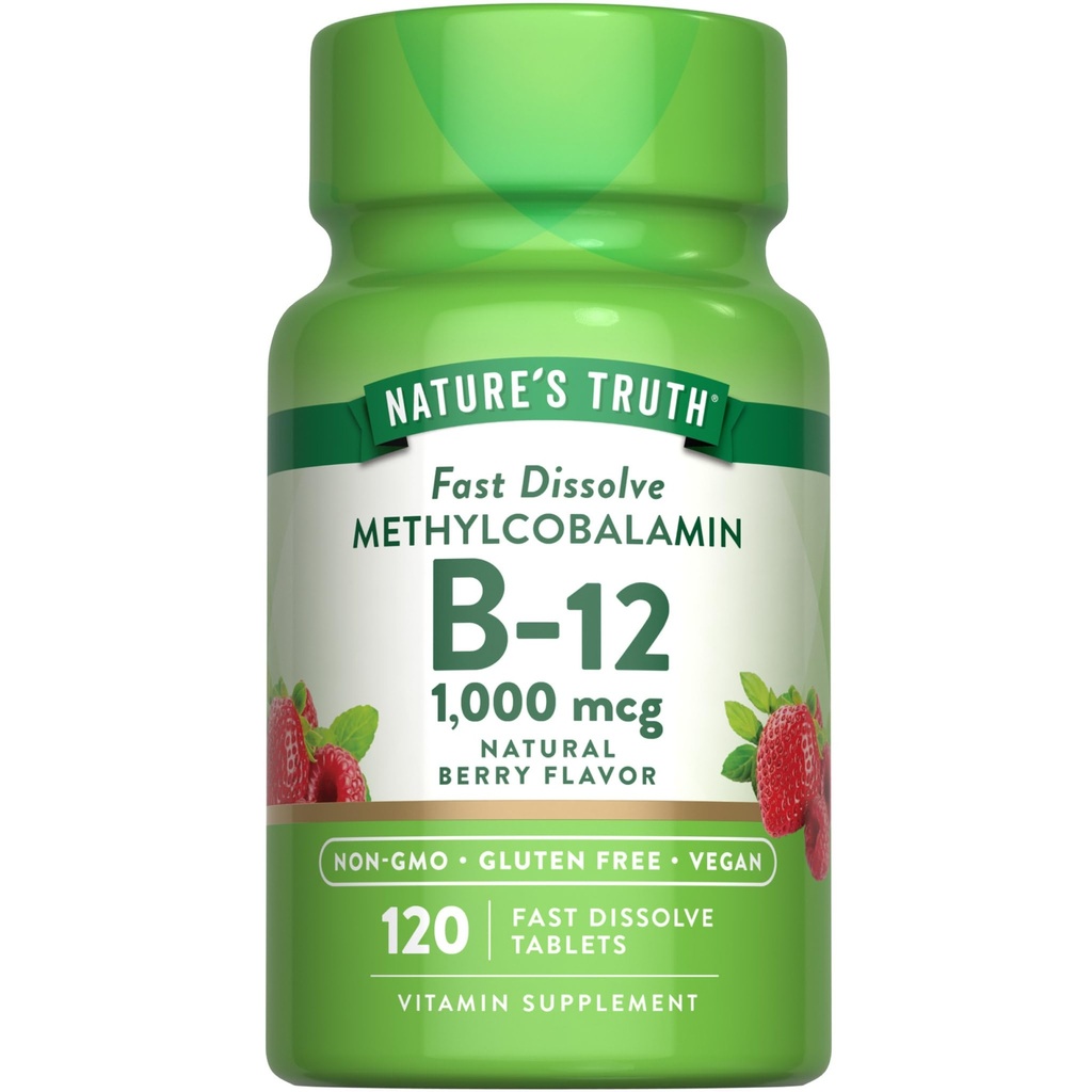 Nature's Truth B12-vitamiinin sublingual Tablets ... 1000 mikrog... 120