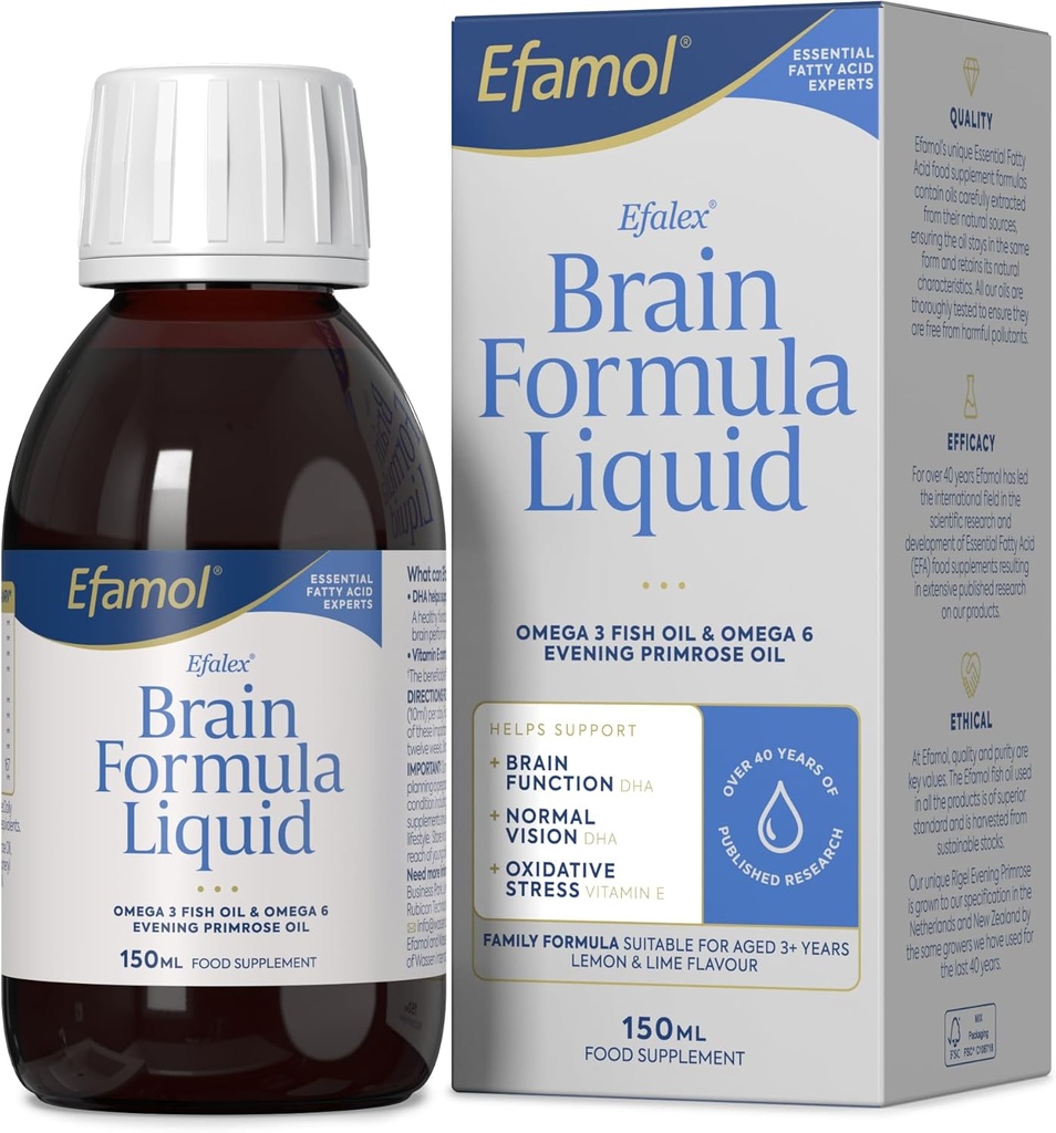 Efalex Omega 3 +6 Sitruunan ja lime maustaa neste 150 ml