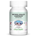 Maxi Health Methyl Folate Lozenges with B12 & B6, Flavored Memory, Cardiovascular Health Hormone & Immuunituki Gluteeniton, Kosher Berry, 90
