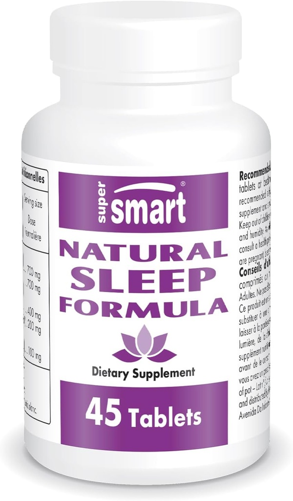 SuperSmart - Natural Sleep Formula (Advanced Formula) - L-Tryptofan, Valerian Root, Hop, Eschscholzia Californica - Herbal Supplement 