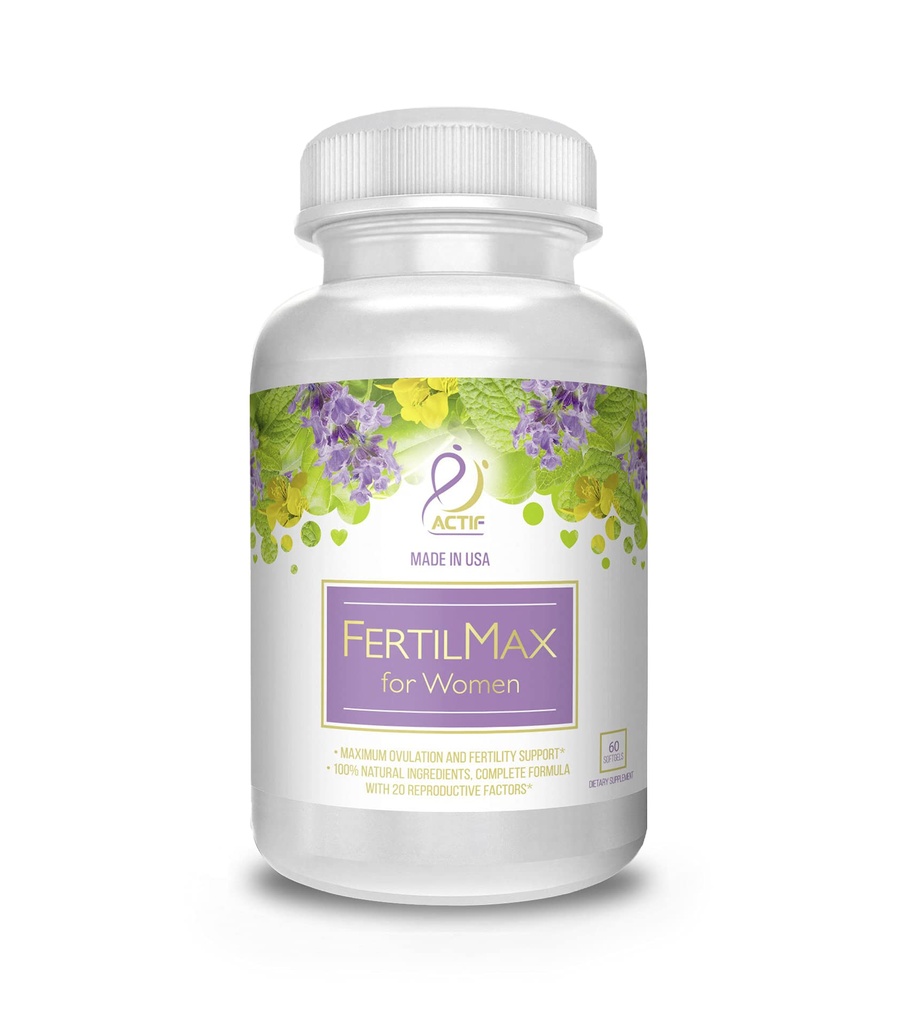 ACTIF FertilMax naisille - #1 Hedelmällisyys täydentää ja munasarjojen tuki, suurin vahvuus, kliinisesti todistettu - ei-GMO, Valmistettu USA, 60