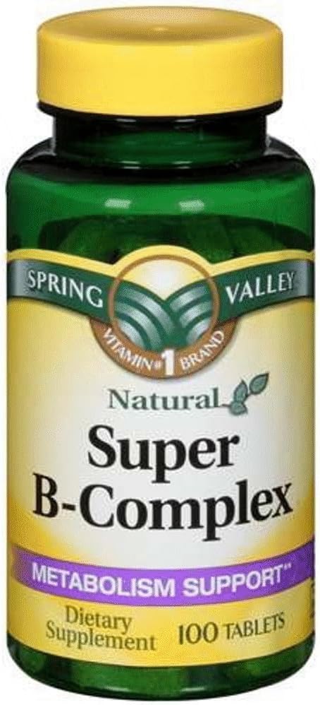 Spring Valley Super B-komplex, Aineenvaihdunta tuki, 100 tablettia