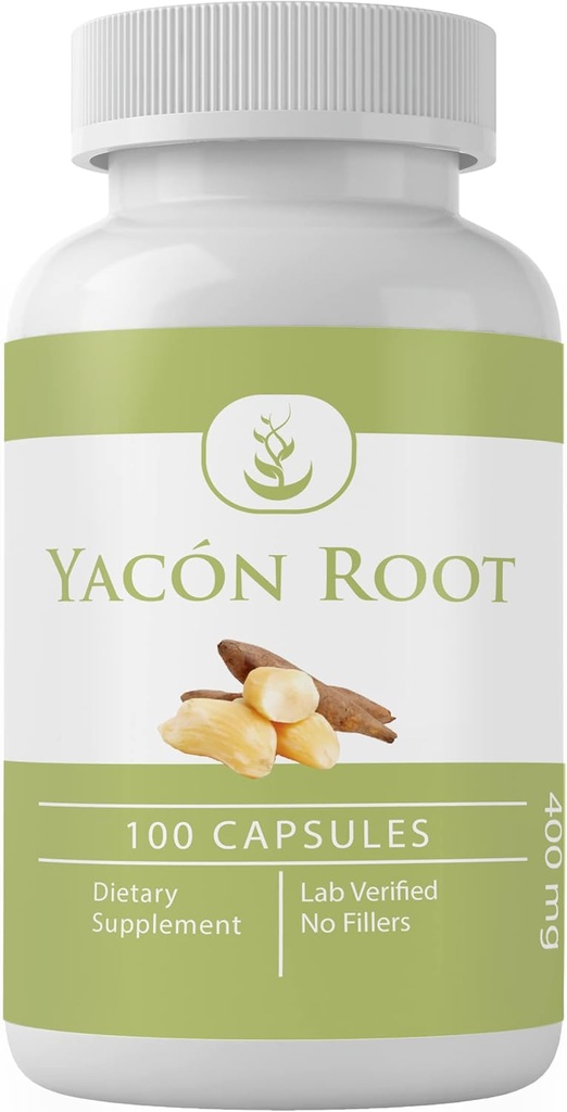 PURE ALKUPERÄISET AINEET Yacon Root, (100 kapselia) Aina puhdas, ei lisäaineita tai täyteaineita, Lab vahvistettu