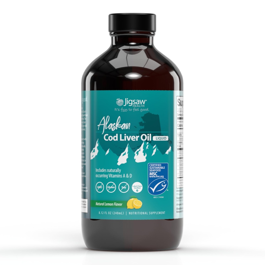 Jigsaw Health Alaskan Cod Liver Oil Liquid, 48 tarjoilua