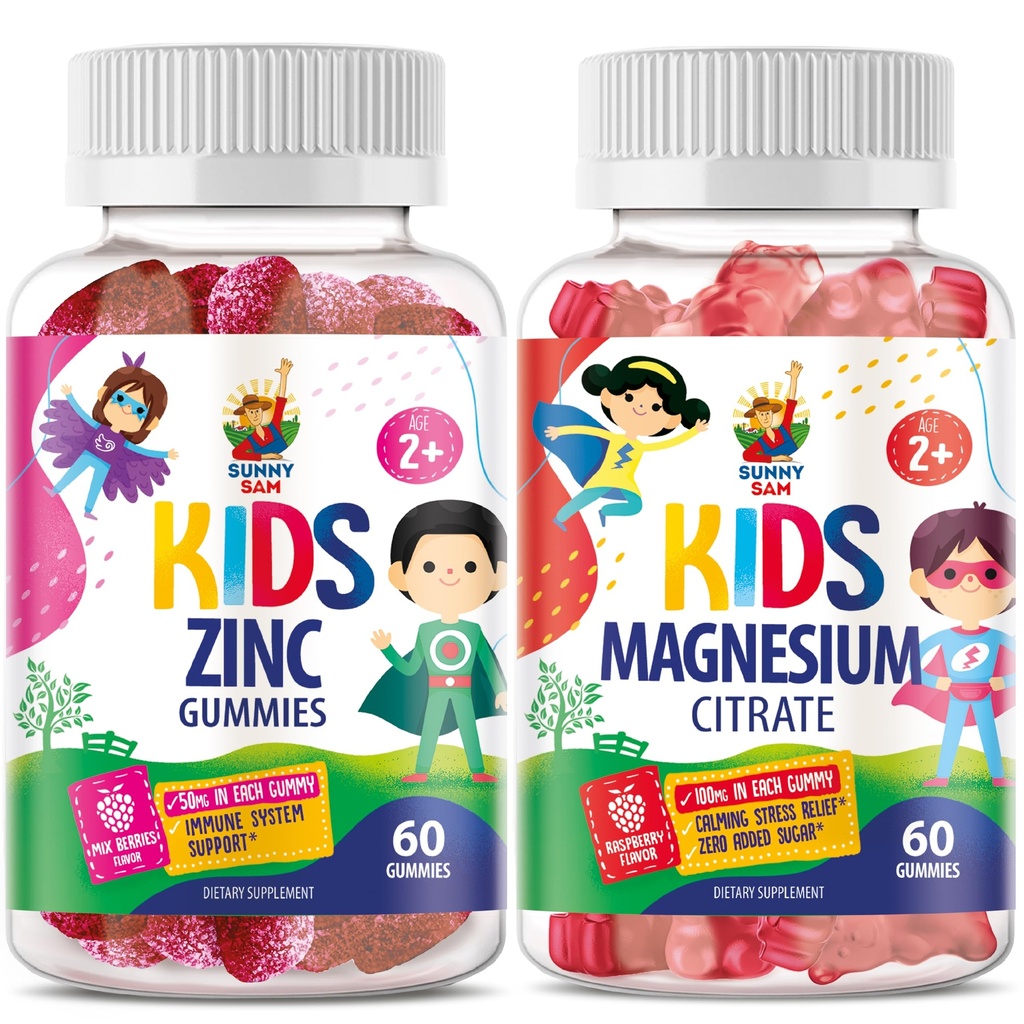 SUNNY SAM Sinkki Purukumi & Magnesium Gummy lapsille