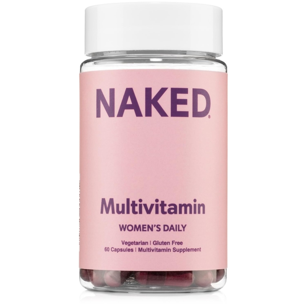 NAKED ravitsemus Naisten Multi - Päivittäinen Multivitamiini - Vitamiinit A, C, E, Seleeni, Sinkki, Hedelmät ja Super Green Otteita, Boost Immuuneja tukea - Gluteeniton ja kasvissyöjä vitamiineja, 60 kapselia