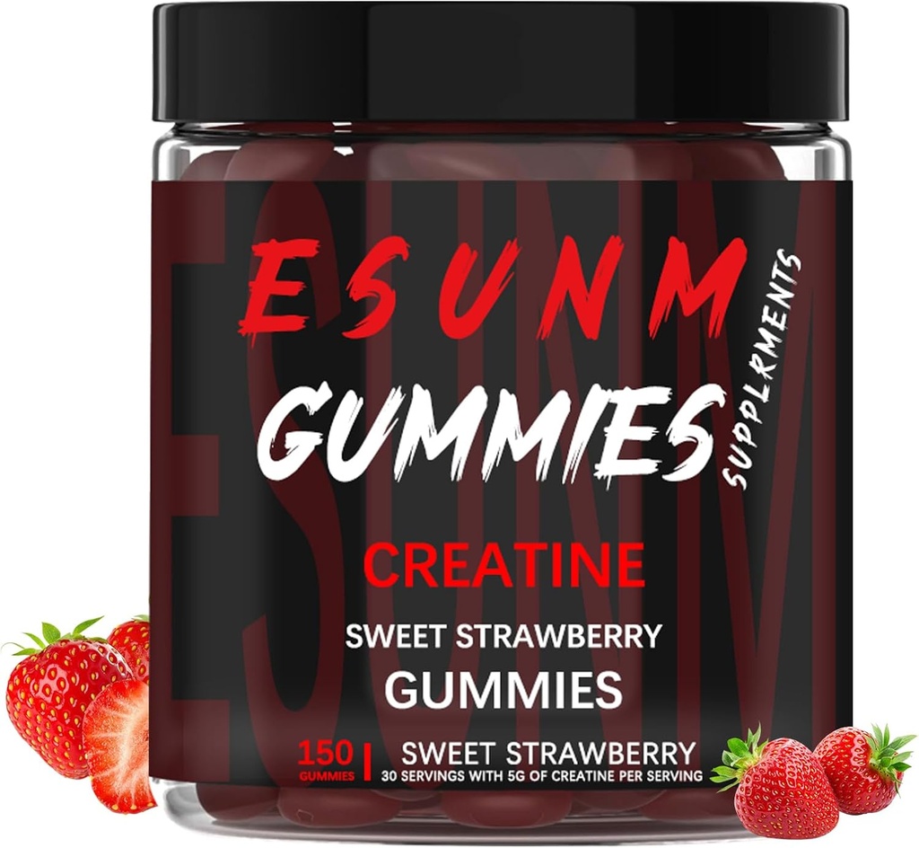 Sweet Creatiini Strawberry Gummies, Monohydraatti per tarjoilu, Ei sokeria tai keinotekoinen värit,Low-Calorie, Vegan & Halal, Blue Vadelma maku(150 kreivi)
